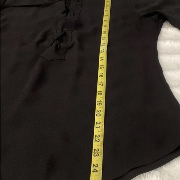 Express Women’s Semi Sheer Lace Up Roll Tab Sleeve Tunis Size Small - Picture 8 of 9